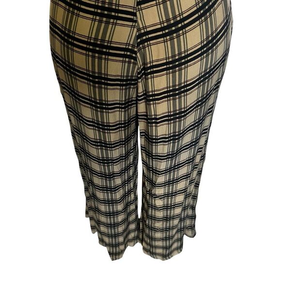 Faithfull the Brand plaid ruffle trim wide leg crop sleeveless Jumpsuit medium 6 - Picture 8 of 11
